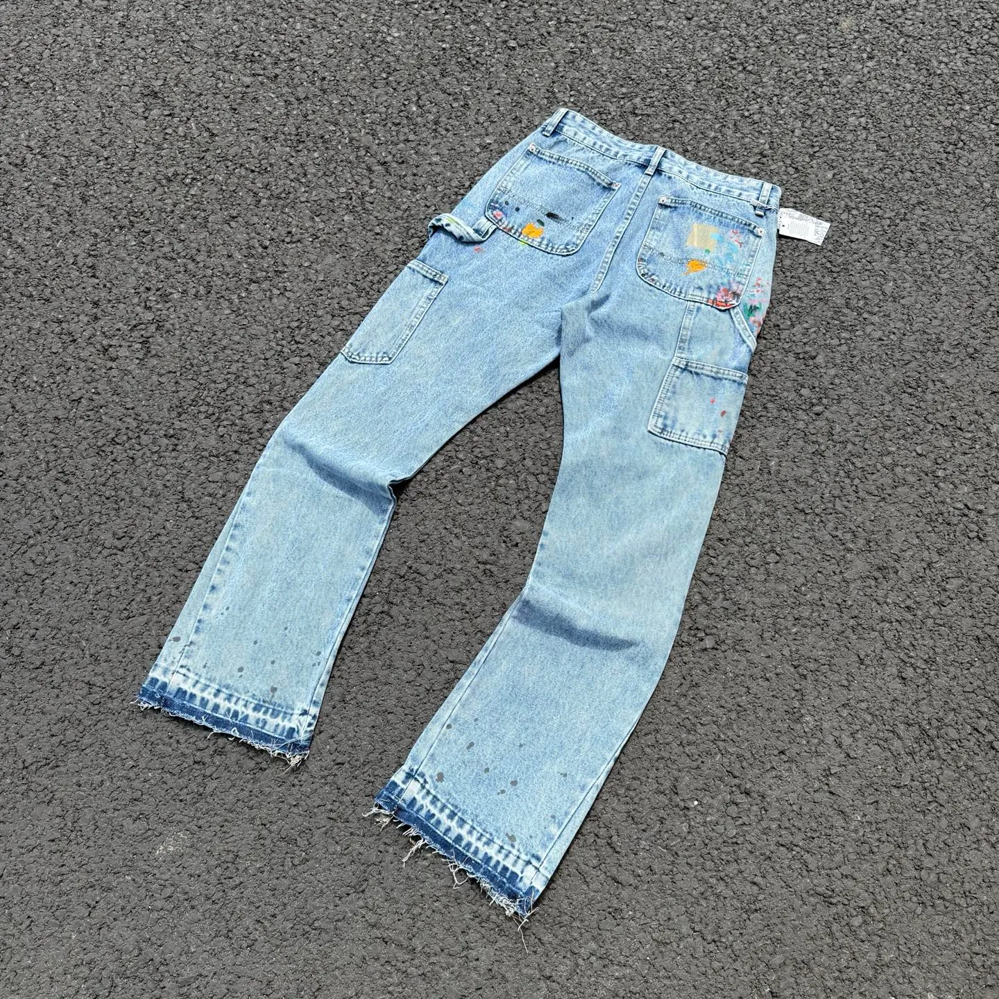 #8163 P250💰 Independent GALLERY DEPT. Vintage splicing loose washed flared jeans - truly restore the ultimate texture of Vintage - original hardware accessories washed and other elevators, QR code analysis are all purchased from the original factory, high degree of restoration, you are welcome to compare the products~ - three-dimensional version loose and comfortable without picking the body shape taller and slimmer factory Seiko original factory quality control same style for men and women can be matched with couples Versatile recommendation Necessary jeans for all seasons -Size: 28 30 32 34 36